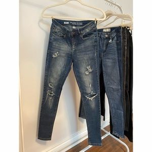 High rise skinny ripped jeans